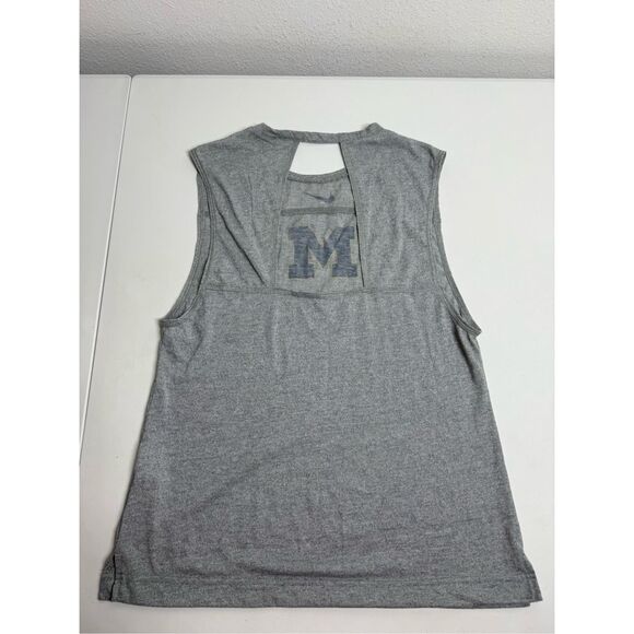Nike Womens Sleeveless Tank Top Gray Michigan Logo M Dri Fit - Picture 3 of 6